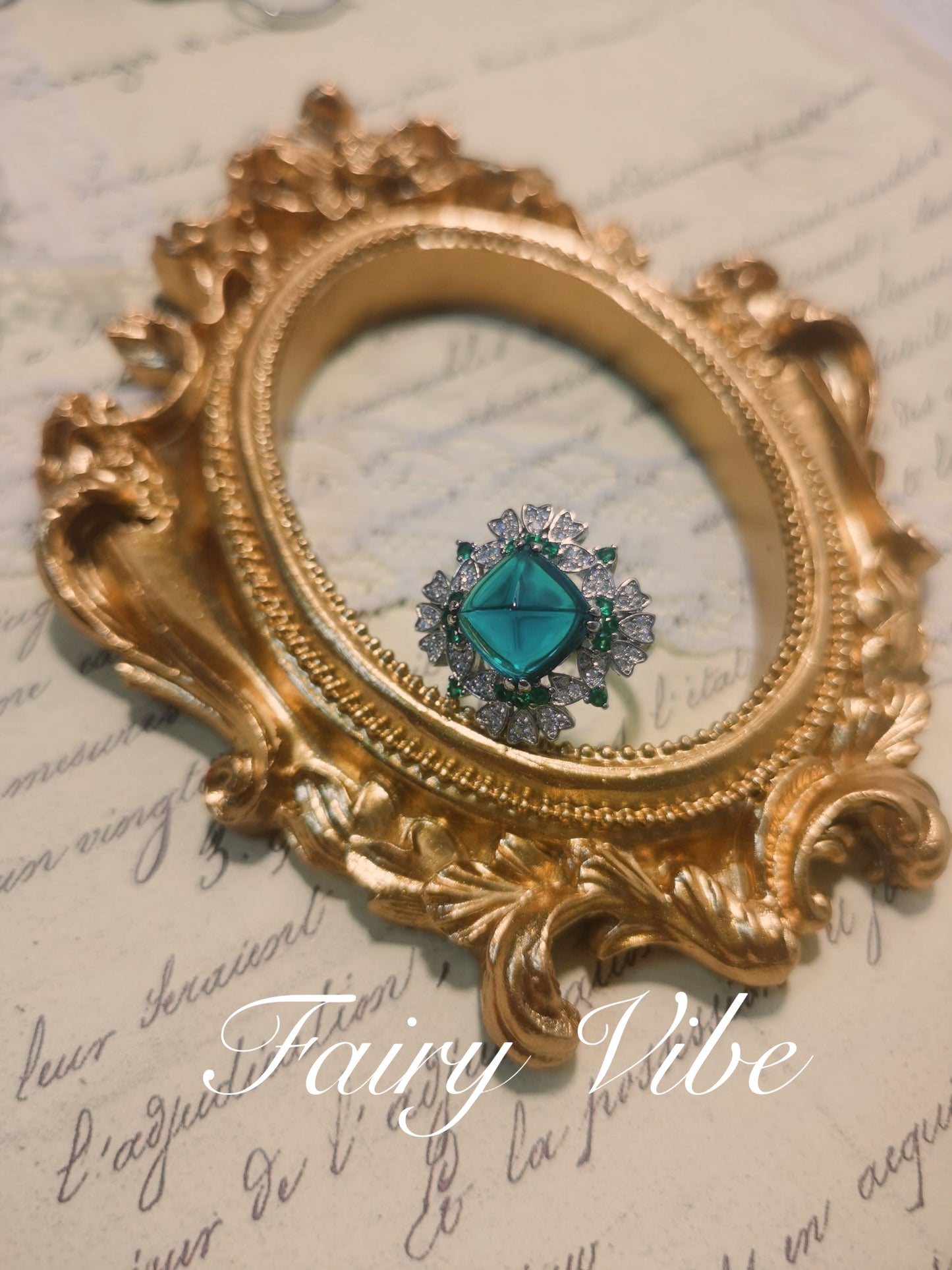 Sugar-loaf Cut Fine Craving 5'' Dark Green CZ Ring