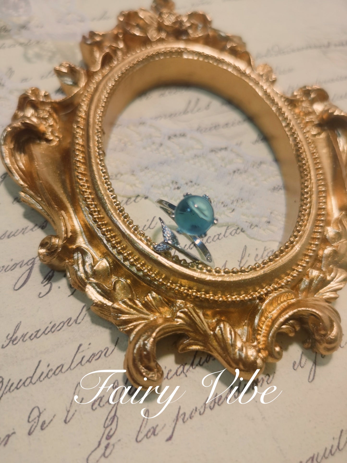 Designer Ring Mermaid Tail Shaped Blue Bubble CZ Silver Ring