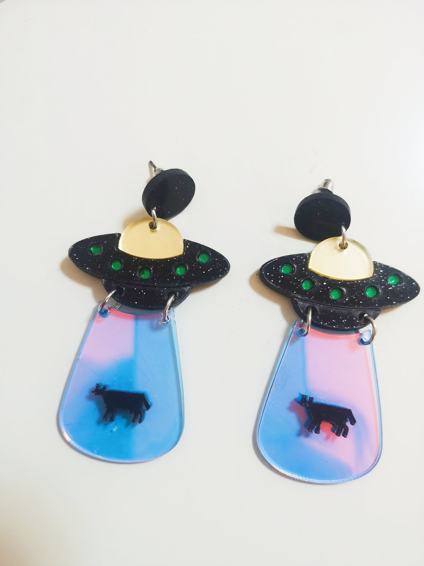 UFO Earrings Laser Color Earrings party earring gift earrings funny