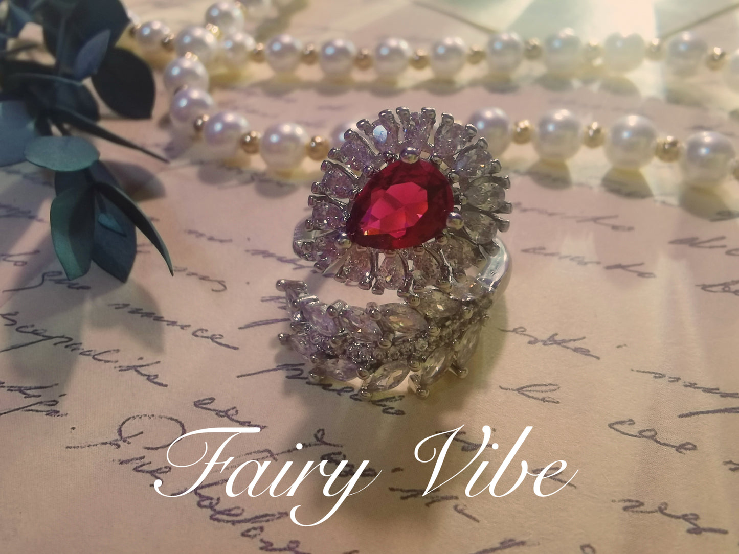 Palm Shaped Cocktail Created Rube Silver Ring