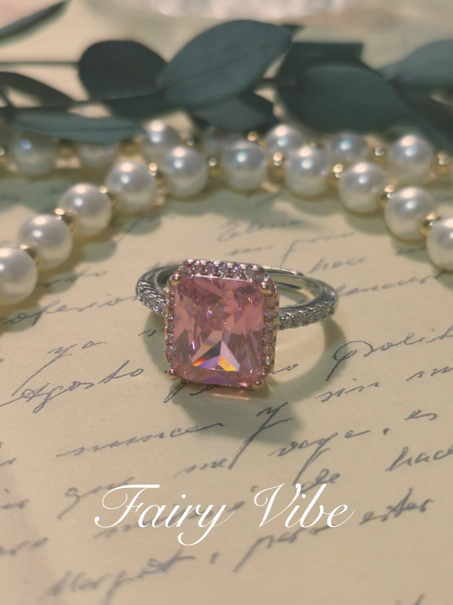 Gorgeous 925 Silver Princess Cut Yellow & Pink CZ Ring