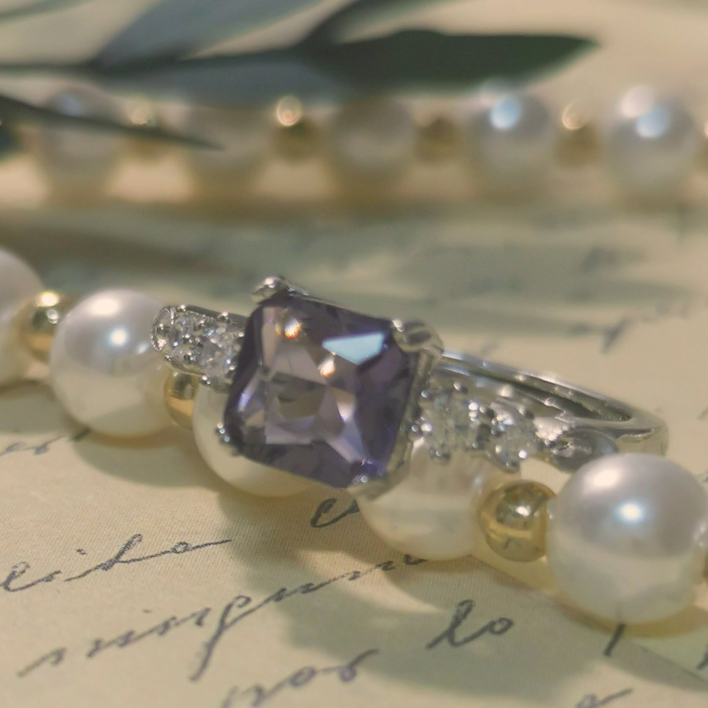 Cubic Cut Purple CZ Silver Daily Ring