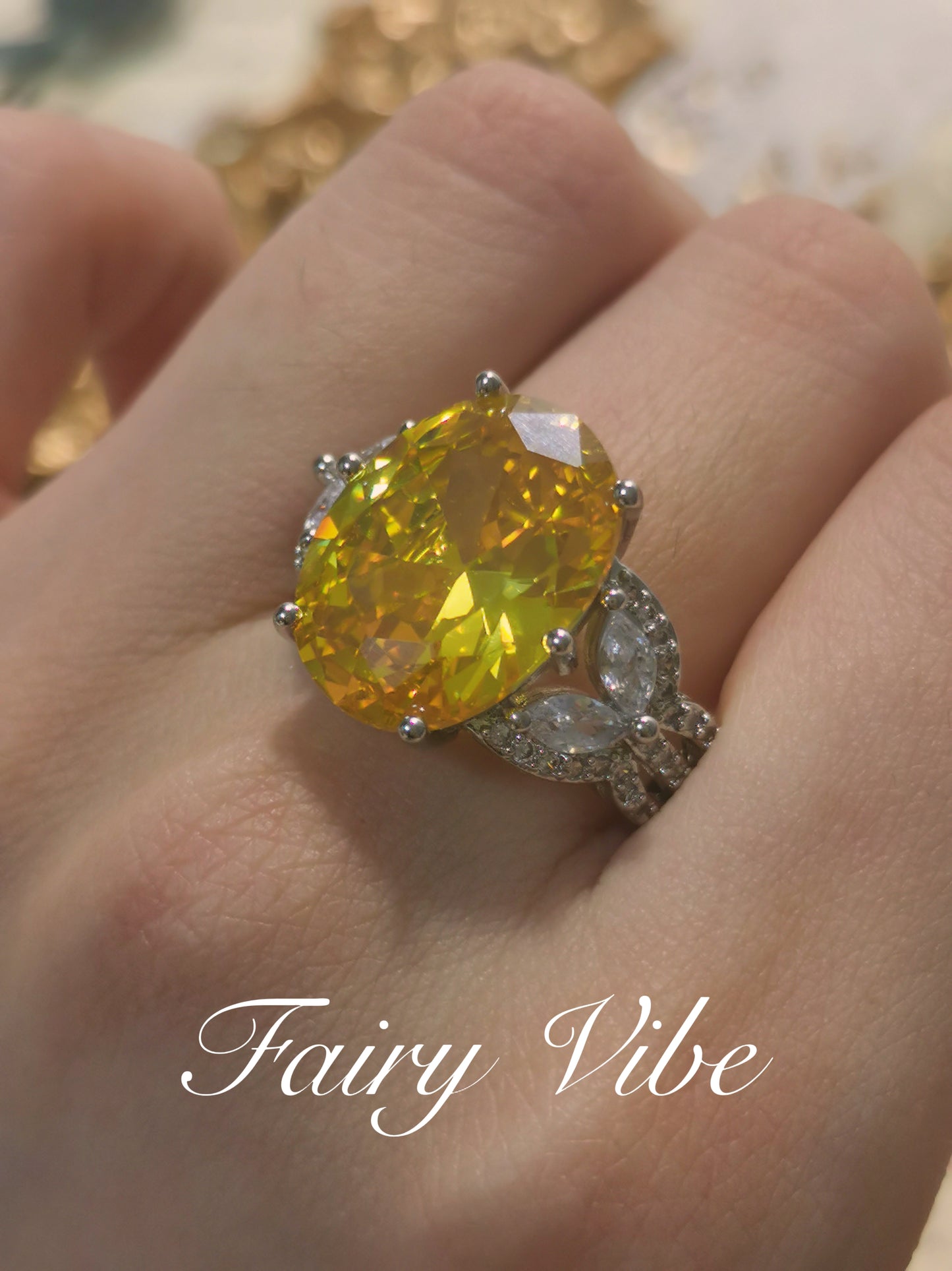 Designer cocktail ring 8 carat gorgeous oval cut zirconia silver ladies ring