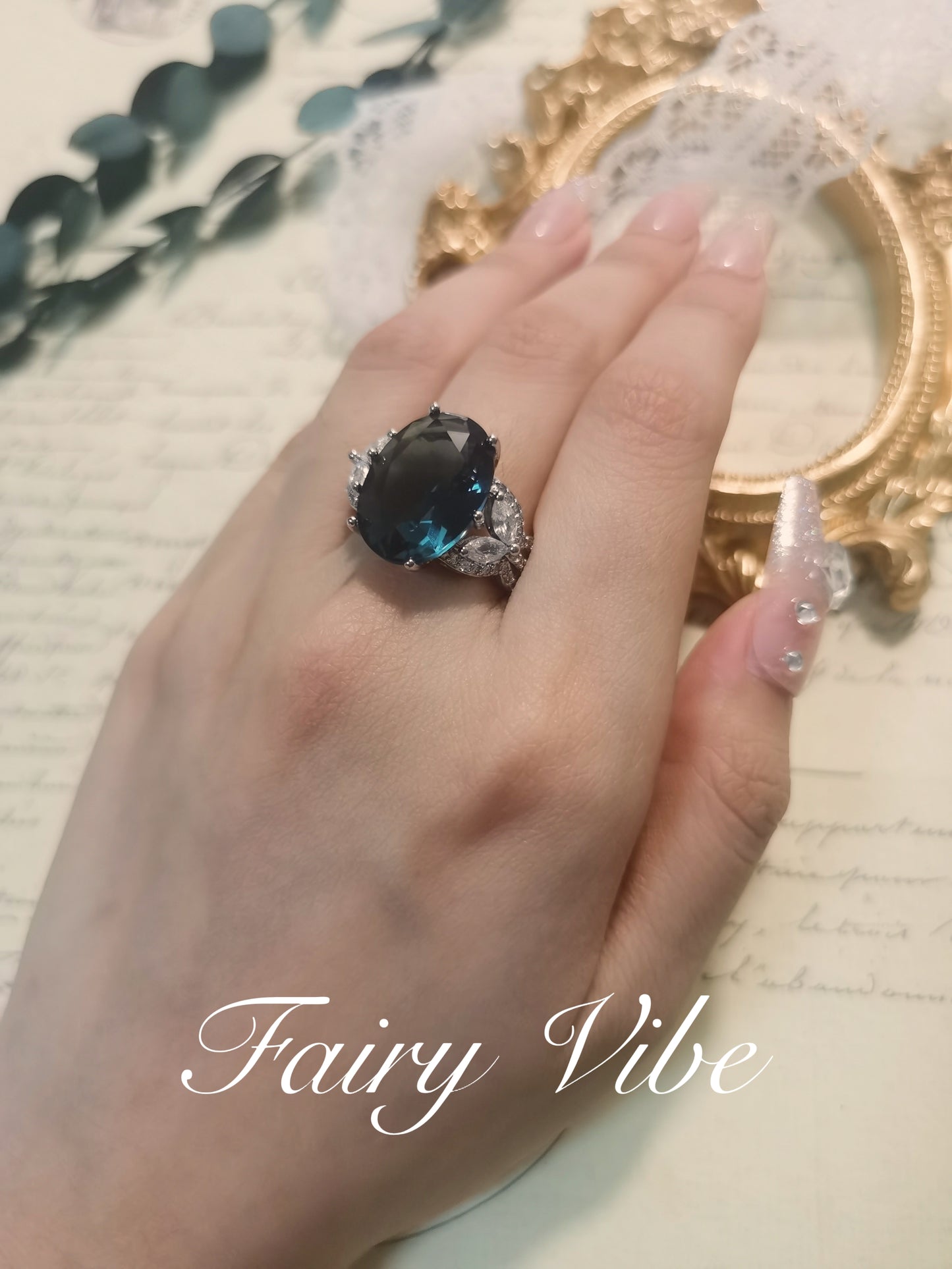 Designer cocktail ring 8 carat gorgeous oval cut zirconia silver ladies ring