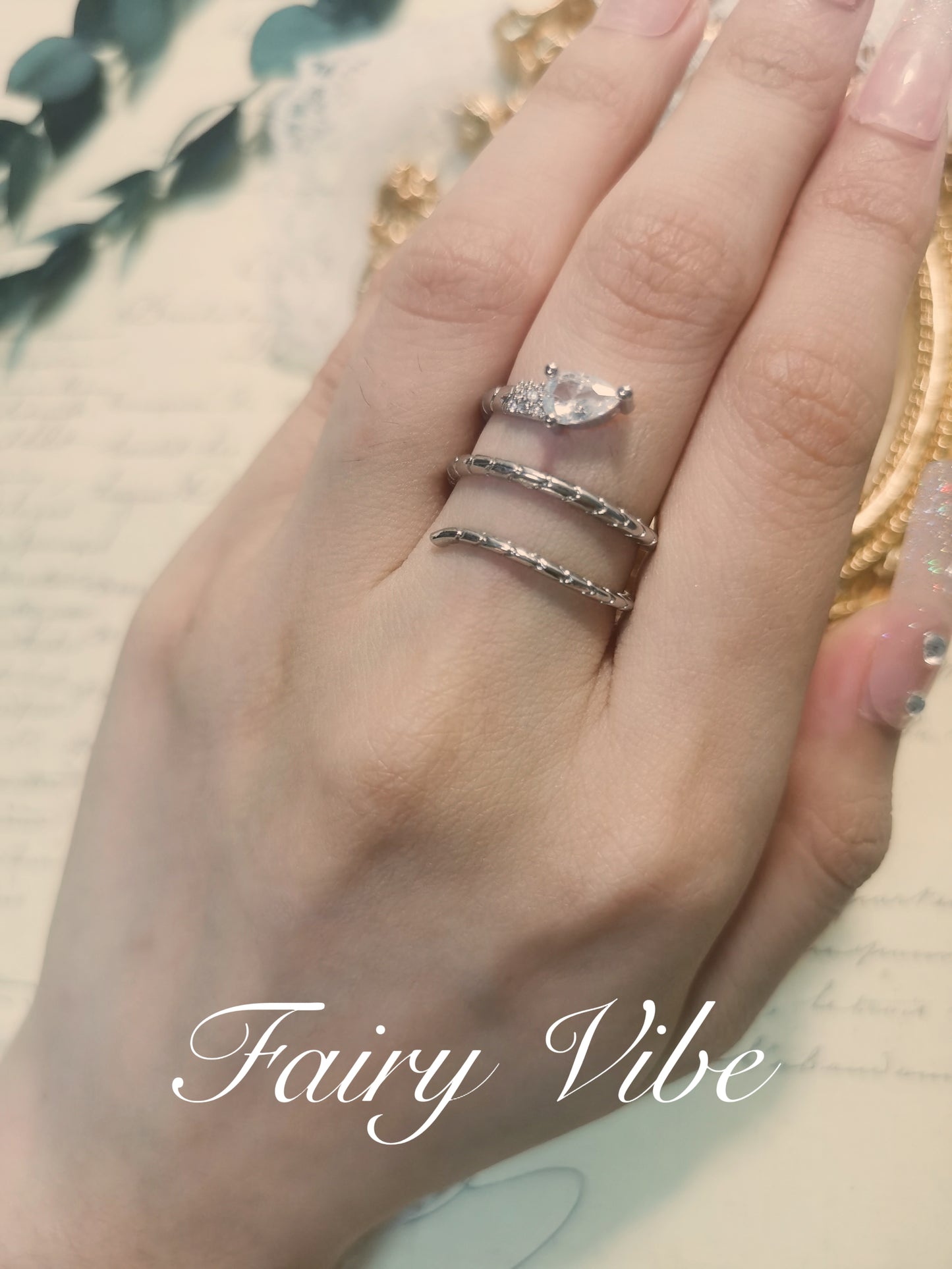 Designer Ring Snake Shaped Creative Ring Silver Daily Ring