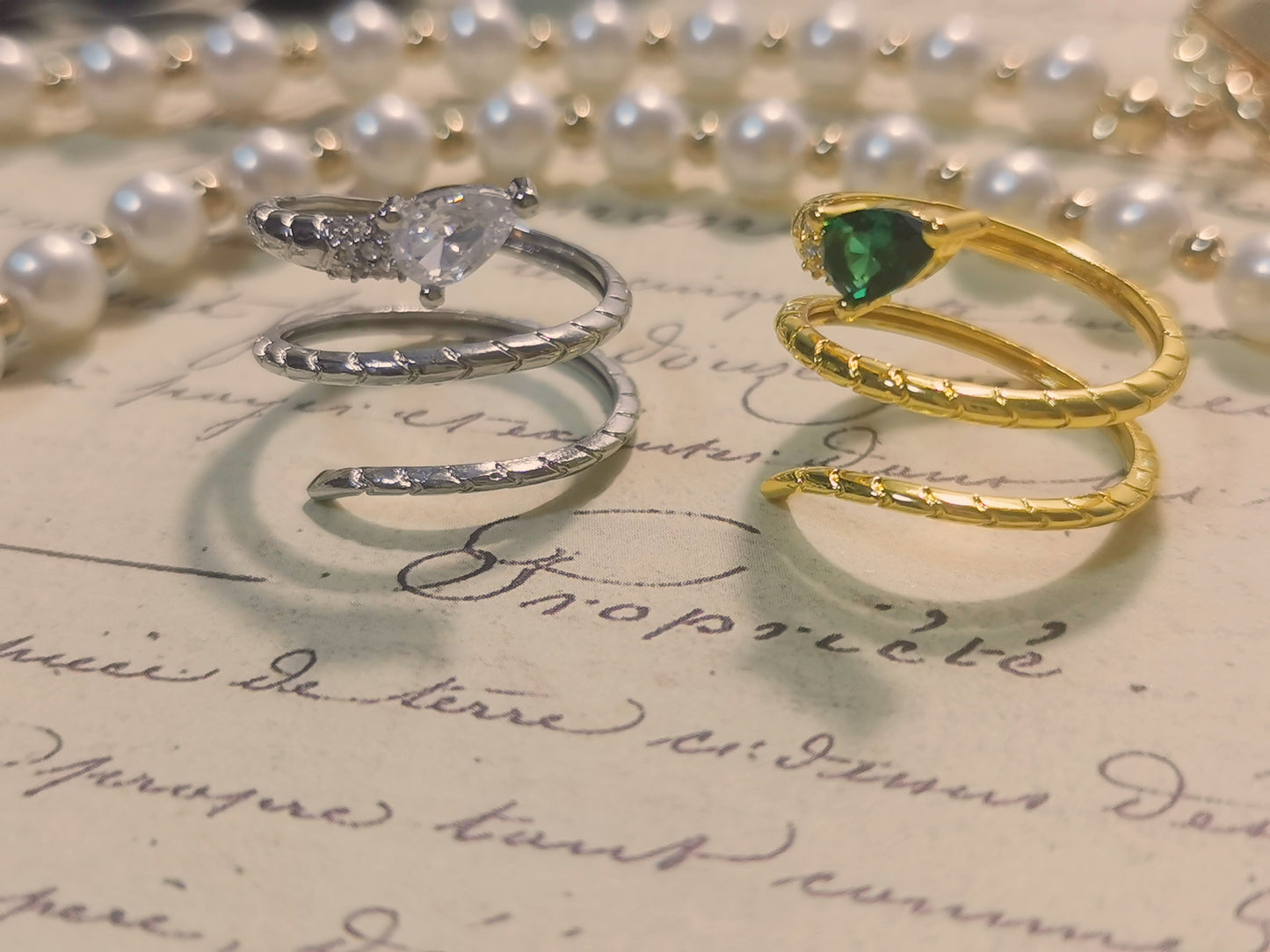 Designer Ring Snake Shaped Creative Ring Silver Daily Ring