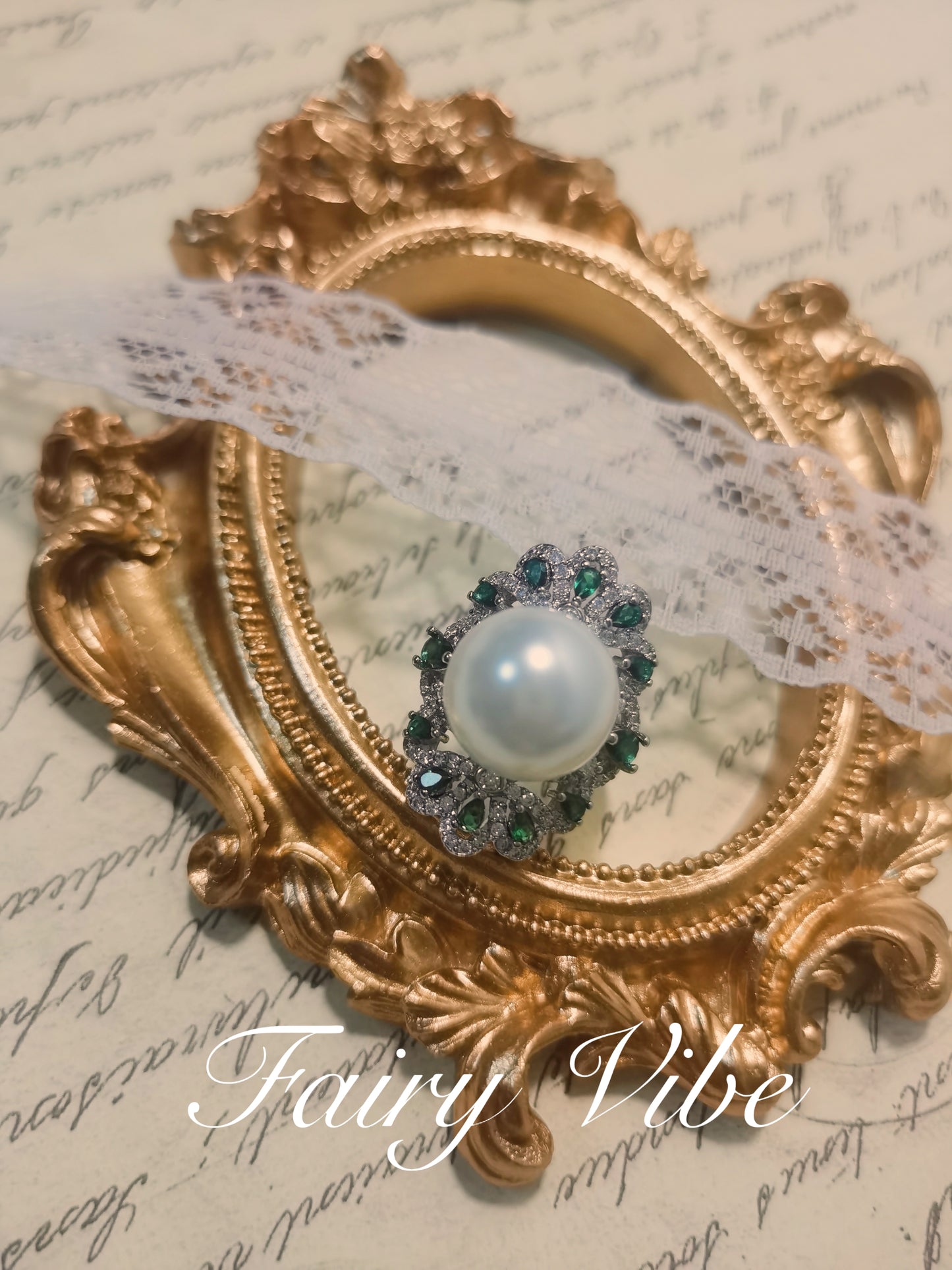 Designer Ring 12mm Cultivated White Pearl Ring