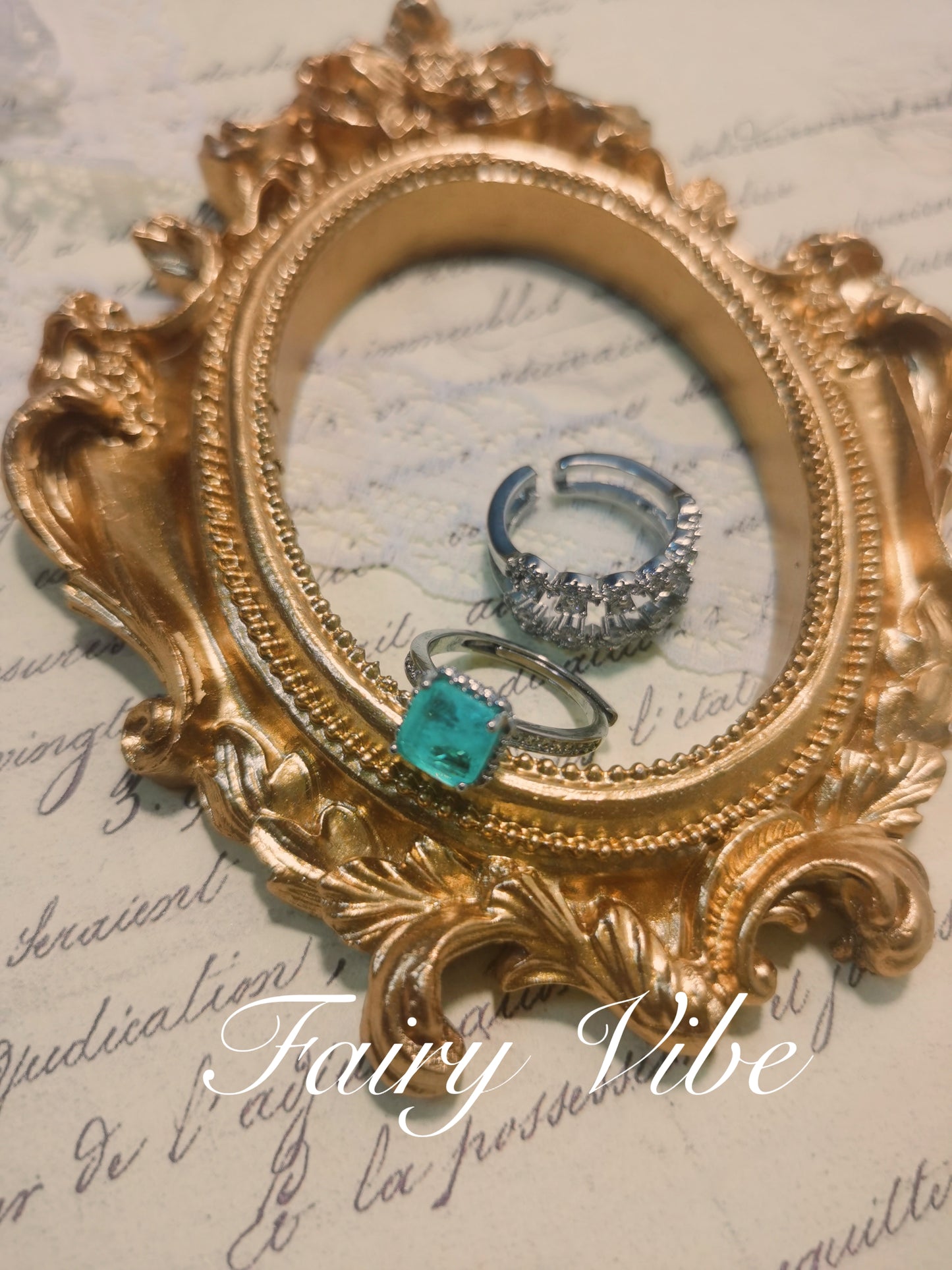 Designer Separable Rings Cubic Cut Lake Blue CZ Ring