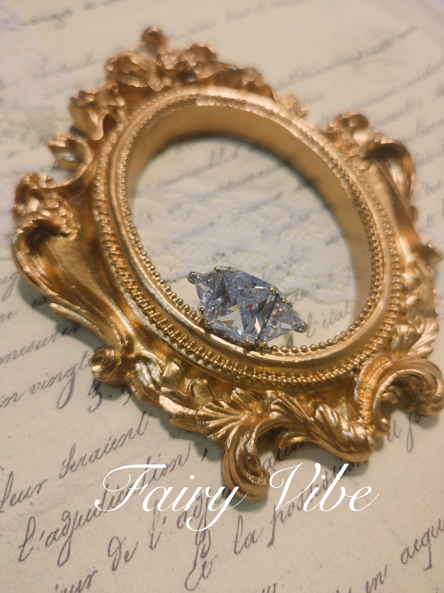 Elegant 8'' Cubic Cut Created Pink & White Moissanite Diamond Ring