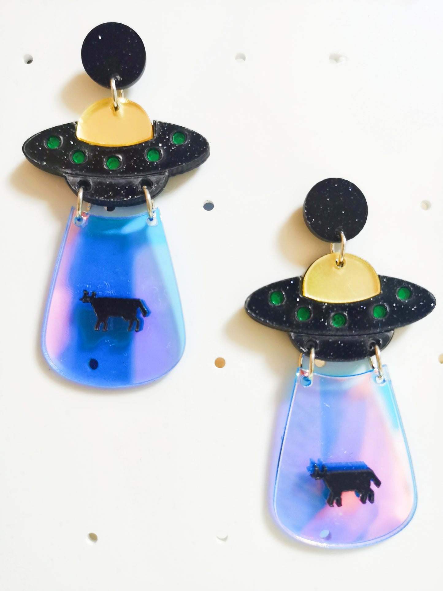 UFO Earrings Laser Color Earrings party earring gift earrings funny