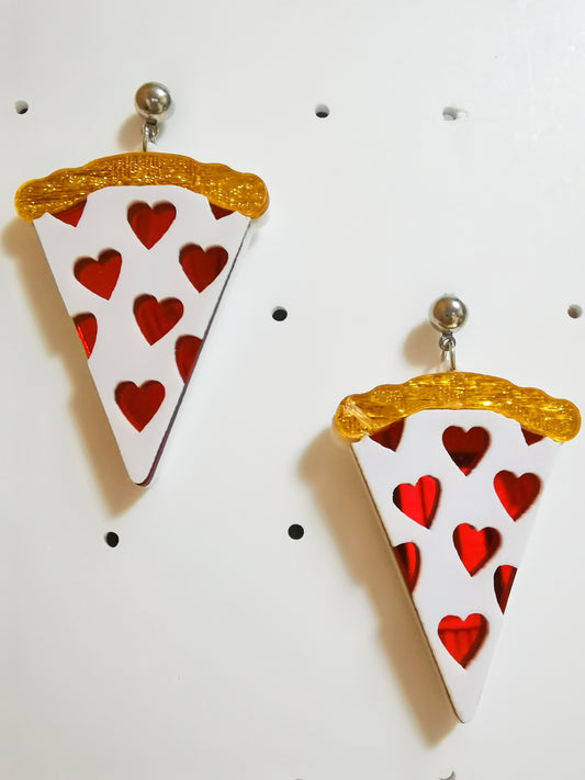 Pizza with Hearts Earring funny earring gift party earring