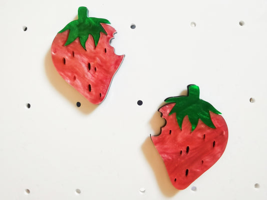 Strawberry Bite Earring funny earring daily earring creative earring gift