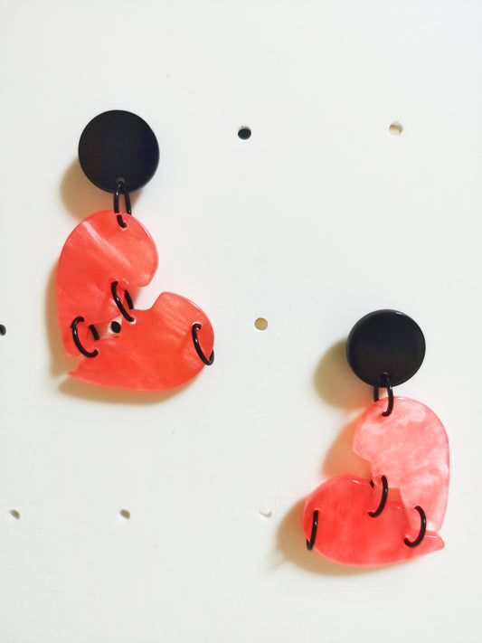 Broken Hearts Earring, gift for friend, creative daily earrings