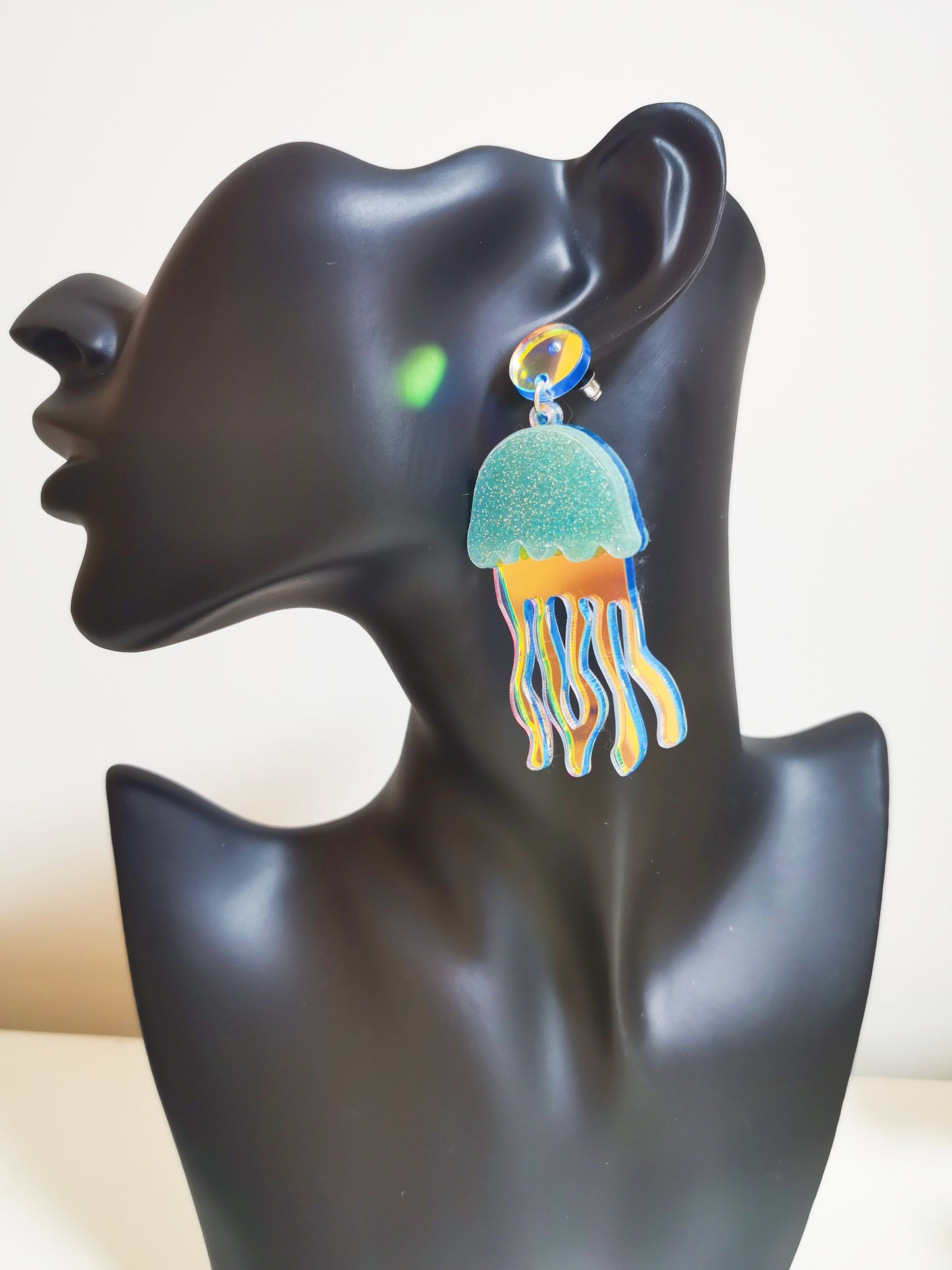Blue Laser Jellyfish Earring funny earring party earring