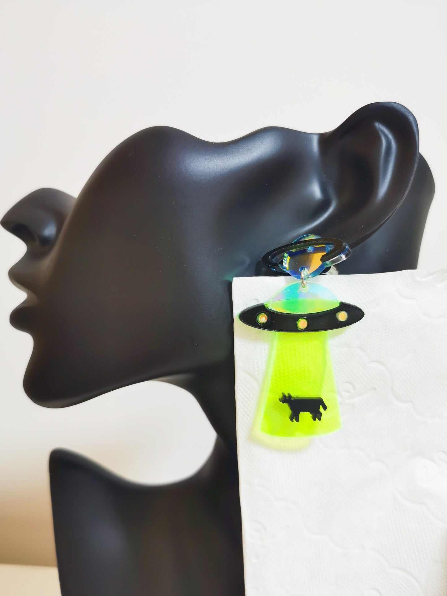 UFO Earrings Laser Color Earrings party earring gift earrings funny