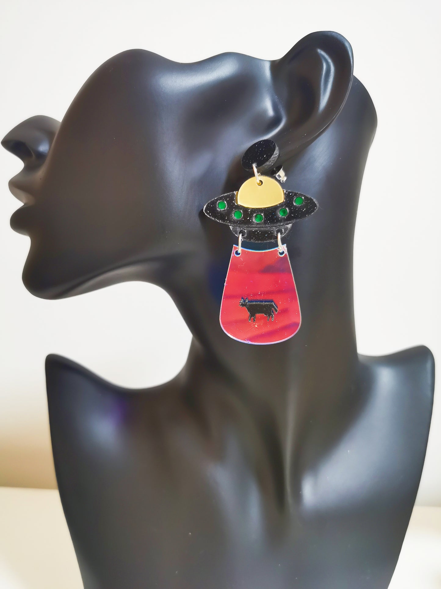 UFO Earrings Laser Color Earrings party earring gift earrings funny