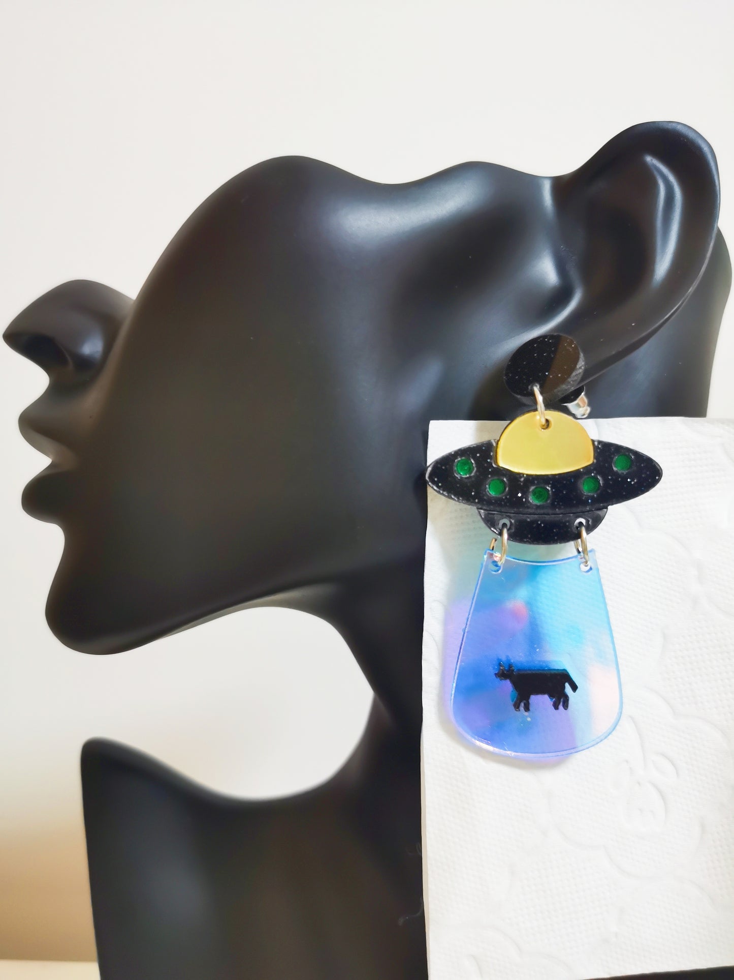 UFO Earrings Laser Color Earrings party earring gift earrings funny