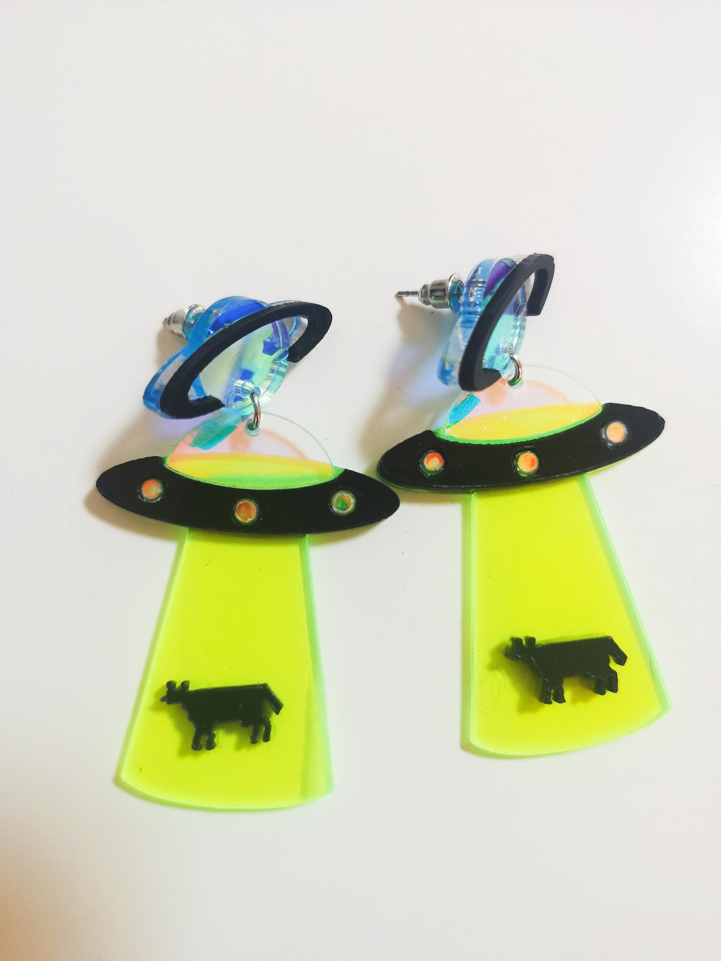 UFO Earrings Laser Color Earrings party earring gift earrings funny
